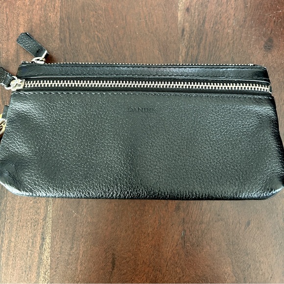 DANIER Leather Wallet with Strap in Black - Picture 2 of 12